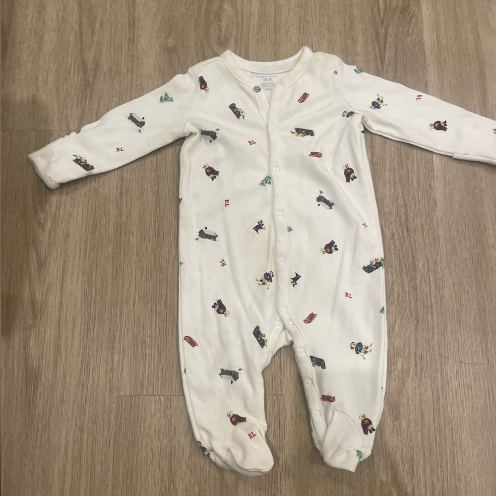 Ralph Lauren baby set- onesie and small blanket